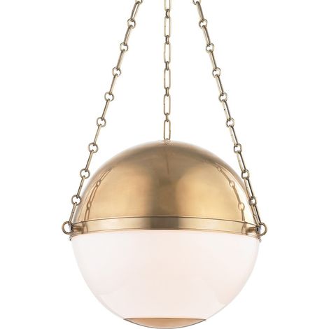 Sphere No.2 Grand luminaire suspendu à 3 ampoules en laiton, verre