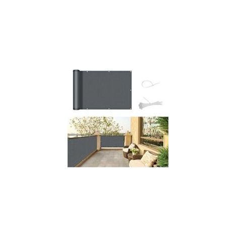 Store pour balcon 90 x 300 cm – Rideau occultant anti-regard, protection UV, résistant au vent et imperméable – Pour terrasse, jardin, balcon ou patio – Fixation par câbles – Gris anthracite (1/5)