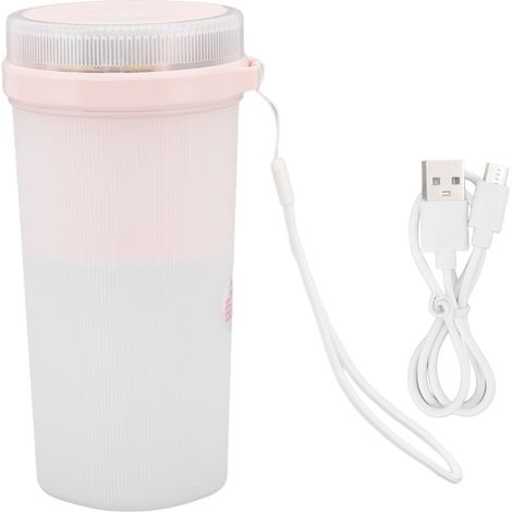 Tragbarer 300-ml-USB-Elektromixer mit 6 Edelstahlklingen, LED-Anzeige und Sicherheitsverriegelung für Smoothies – Pink (1/5)