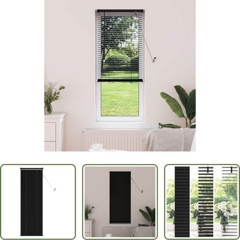 vidaXL Store vénitien moderne - Store Vénitien Réglable Noir 150 x 60 cm PVC (1/5)