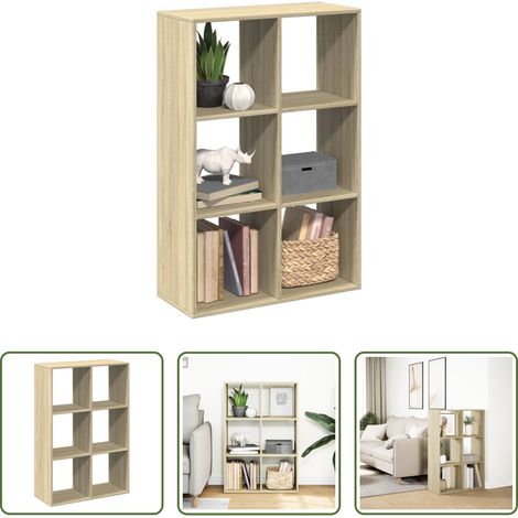 vidaXL Wohnzimmermöbel - Raumteiler-Bücherregal Sonoma-Eiche 69,5x29x103,5 cm (1/5)