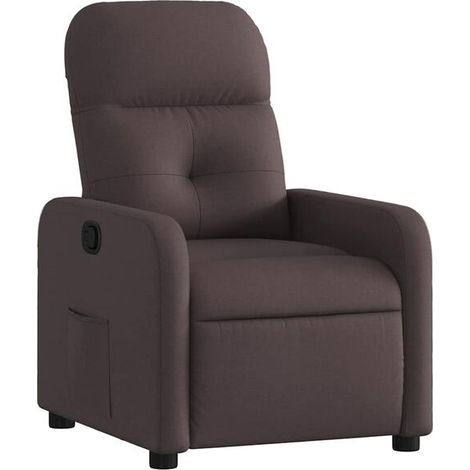 Fauteuil inclinable en tissu marron foncé (1/5)