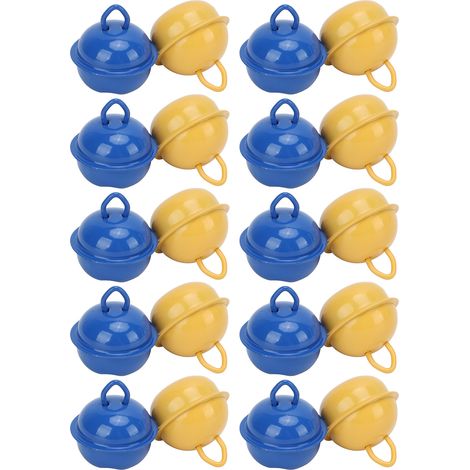 20 Stück Glöckchen, ca. 2,3 cm groß, gelb und blau, robust, umweltfreundlich, für Weihnachtsfeiern, Hochzeiten und Weihnachten (1/5)