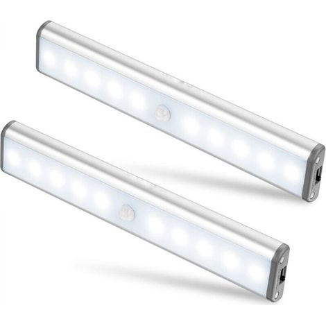 Set of 2 10 LED Lamps, Wireless, USB Rechargeable, Magnetic, Motion Sensor, 2 Lighting Modes, Portable. Closet Light, Emergency Work Light, Children's Night Light, Accent Light… (1/5)