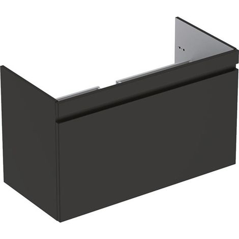 Mueble bajo lavabo para mueble Geberit Renova Plan, con un cajón y un cajón inglés: Ancho 98,8cm, Alto 58,5cm, Fondo 47,3cm, Gris aterciopelado / Lacado mate