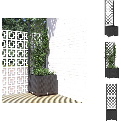 Blumentöpfe & Pflanzgefäße - Living Pflanzkübel mit Spalier Schwarz 40x40x136 cm PP (1/5)