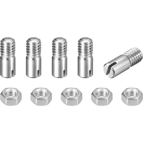5pcs Goupilles Cylindriques avec Écrou, M4x10mm Goujon Cylindrique Fendu Fileté Externe 304 Acier Inoxydable Industriel Mécanique Chevilles Support d'Étagère Tige Fixation Meubles (1/5)