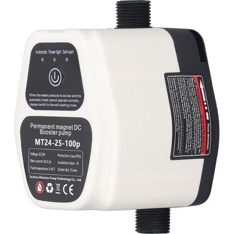 Pompe à Pression de Surpression D'eau, Pompe de Surpression Automatique 100 W 24 V, Moteur sans Balais intégré et Turbine Centrifuge, pour Buses de Jardin, Douches (blanc) (1/5)