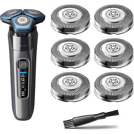 Têtes de rasage de rechange SH71 pour rasoirs Philips Norelco séries 7000 et 5000 (modèle angulaire), SH71/52, lot de 6 (1/5)