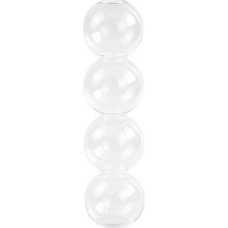Jarrón de cristal hidropónico – 17 cm y 22,5 cm – Juego de 2 jarrones minimalistas para una decoración elegante (colores: blanco, verde, naranja, azul, gris, dorado, rosa) (1/5)