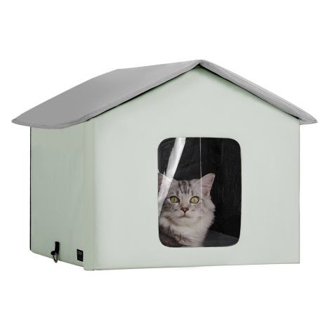 Maison Chat Chauffante Niche Chat Extérieur avec Coussin (1/5)
