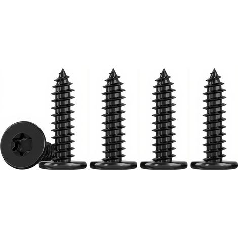 50 Pièces Mince Vis Autotaraudeuses à Tête Plate M3x10mm Vis Torx à Bois Inox 304 Vis Placo M3, Noir (1/5)