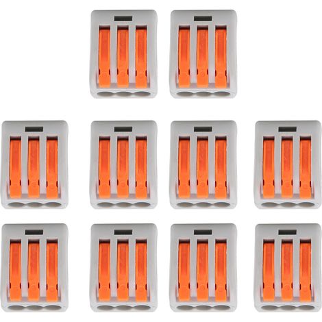 Connecteur rapide PCT213, lot de 10 bornes de jonction pour câble souple ou rigide, serre-fil conducteur, connecteur électrique pratique (1/5)