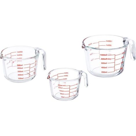 Set di 3 caraffe dosatrici in vetro (1/5)