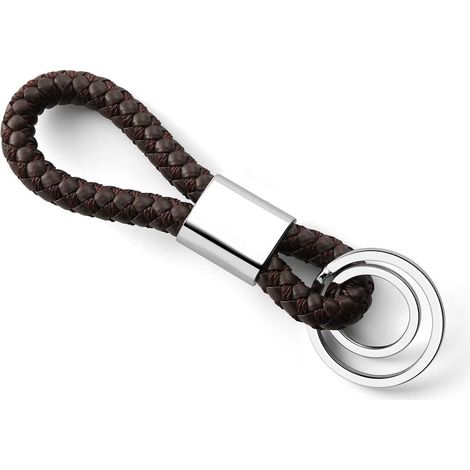 Porte-clés homme en cuir tressé, (1/4)