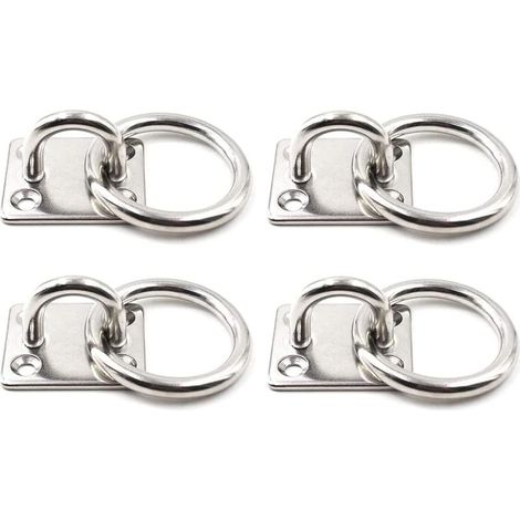 4 Pièces Crochet Plafond, Plaque à Oeillet, Plaque Oeillet Acier Inoxydable, Pour Crochets Muraux Chaises Suspendues Auvent Accessoires De Bateau (1/5)