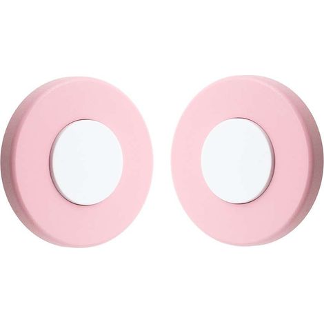 2x Bouton de meuble plastique diamètre extérieur 40mm hauteur 25mm Porte Poignée Commode Etagère Cuisine Salle de bain Chambre Enfant Fille Garçon Armoire, blanc et rose (1/2)