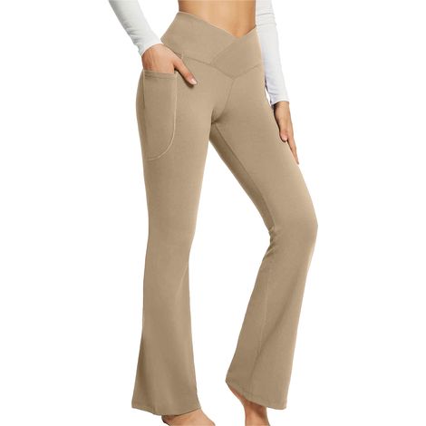 Pantalon Yoga Femme - Taille Haute - Coupe Évasée - Polyesther - Pour Sport et Usage Quotidien - Taille XXL (1/5)