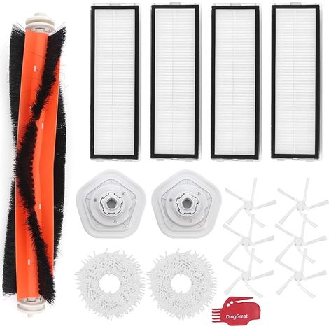 Kit d'accessoires pour Dreame W10 / W10 Pro Robot Aspirateur - 1Brosse Principale, 6Brosses Latérales, 4Filtres HEPA, 2Chiffons de Serpillière, 2Support de chiffon, 1Brosse de nettoyage (1/5)