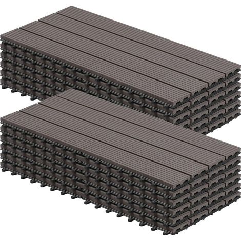 Floor Tile Wall Tile 30x60cm for Garden Terrace Click-Fit System, Coffee (1/5)