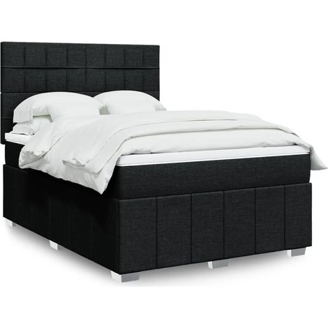 Boxspringbett mit Matratze Schwarz 140x200 cm Stoff