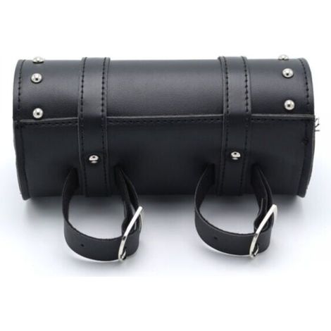 Sacoches Cavalières pour Motos,Sac à Outils en Cuir Moto,Universelle Sacoches Cavalières pour Moto,Cuir Noir Trousse Outils Moto,avec 2 Sangles De Fixation, s'adapte à La Plupart des Motos