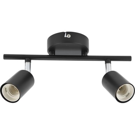 Support de luminaire encastré pour rail de plafond, douille rotative et réglable pour ampoules LED E27, 2 lampes (1/5)