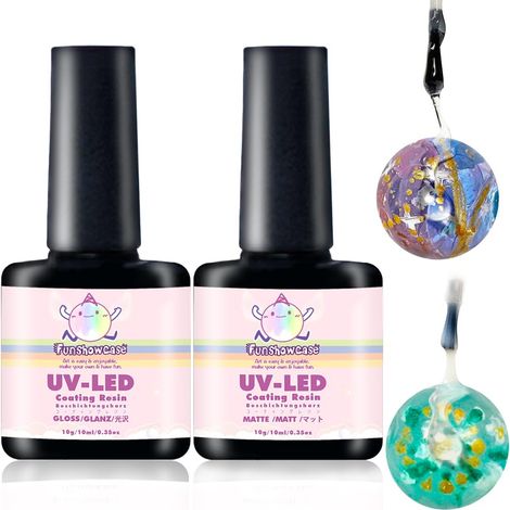 Ensemble de vernis UV en résine brillante et mate avec pinceau (1/5)