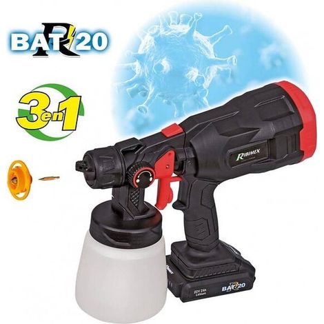 Pistolet à Peinture R-BAT20 20V - Sans Batterie ni Chargeur - Buse Désinfection - D-Work
