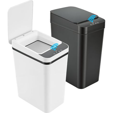 Poubelle Électrique 2 Pièces 12L, Poubelle à Capteur Automatique avec Couvercle Automatique, 3 Modes d'Ouverture pour Cuisine, Salle de Bain, Chambre, Salon (1/5)