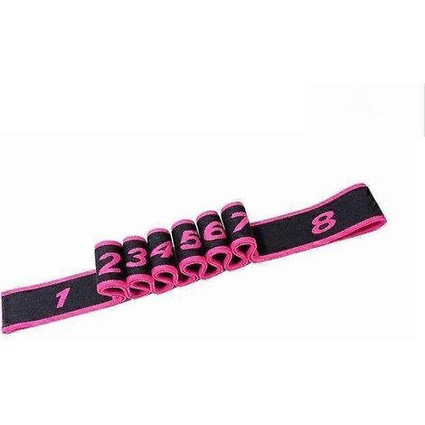 Rose rouge Bande de résistance pour fitness, étirements et yoga, bandes élastiques d'entraînement en 8 sections, élastiques de traction tendance, bandes ajustables pour un étirement complet du corps (1/5)