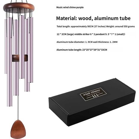 Ce grand carillon éolien en aluminium de 37 pouces est un cadeau parfait pour les mères, les voisins ou toute personne, quel que soit son sexe. (1/5)