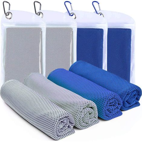 Serviette De Refroidissement - Microfibre Respirante 40x12 Pouces - Pour Sport Fitness Yoga Camping - Lot De 4