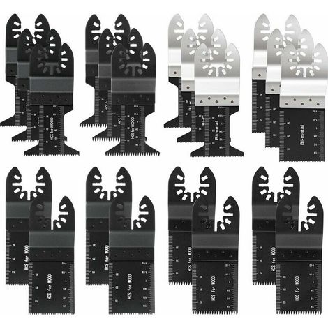 [NEUWERTIG]  INHHUB 20 Stück professionelle oszillierende Sägeblätter für Holz/Metall, universeller Multifunktionswerkzeug-Schnellspanner für Fein Multimaster, Ryobi, Milwaukee, Bosch, Dremel, Dewalt, (1/5)