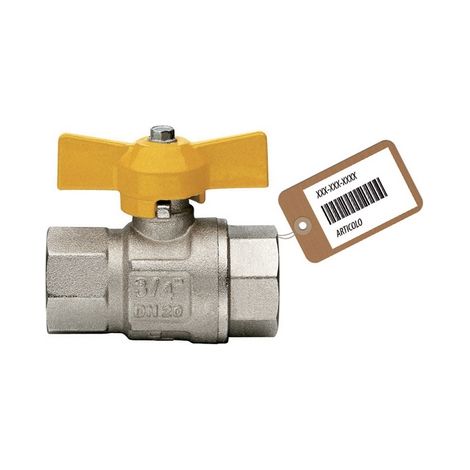 VALVOLA A SFERA GAS FF CON FARFALLA MOD. LONDON F-BRICO- 3/4  DN 20- FAIDF- pezzi 1 (1/2)