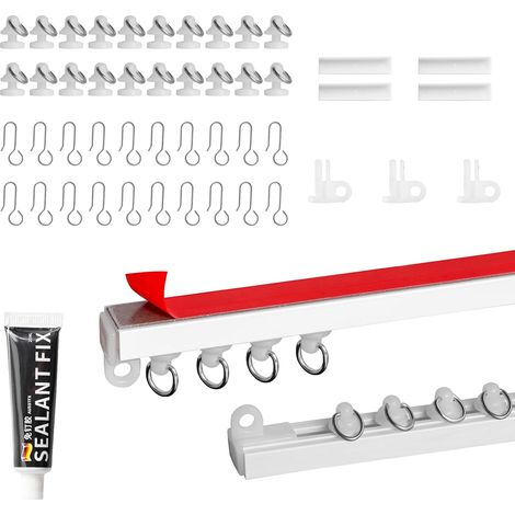 1.6 Meter Rail Rideaux Plafond Adhesif, 441cm Tringle Rideau Sans Percage (1/5)