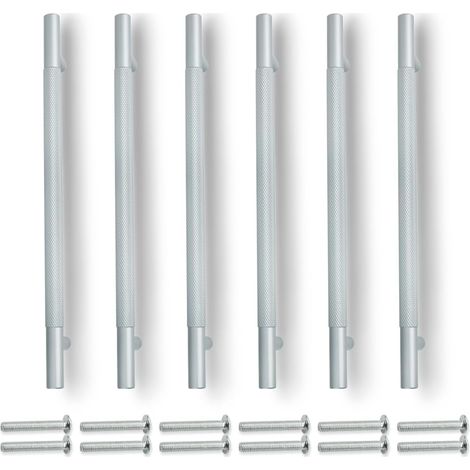 CCYKXA 6-teiliges Set, grau, 214 mm, Schrankknauf, 160 mm Lochmitte, Möbelschubladengriff