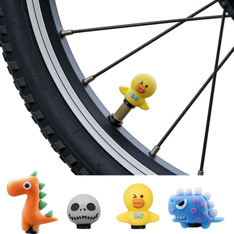 4 Pièces Bouchons De Valve De Vélo Bouchons De Valve en PVC Mignon (1/5)