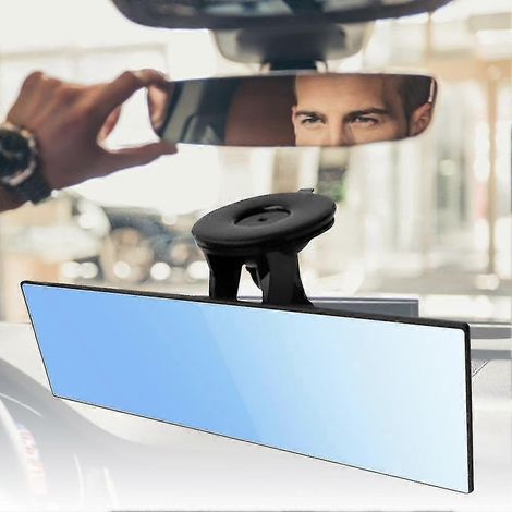 Rétroviseur intérieur universel anti-éblouissement pour voiture et camion, large et plat, avec ventouse. (1/5)