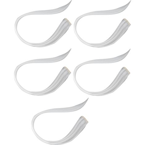 5 pinces à cheveux droites colorées pour extensions et déguisements, mèches clip-on pour fêtes et accessoires cheveux femme (blanc) (1/5)