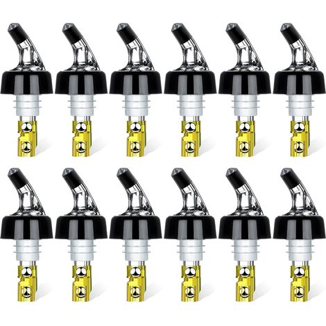 Lot de 12 Bec verseur, Doseur 30 ml, Mécanisme à roulement à billes, Plastique, Pour bouteille 75 cl et 100 cl (1/5)