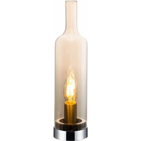 Lampada da tavolo Bottle ambra cromo E14 40W Reality