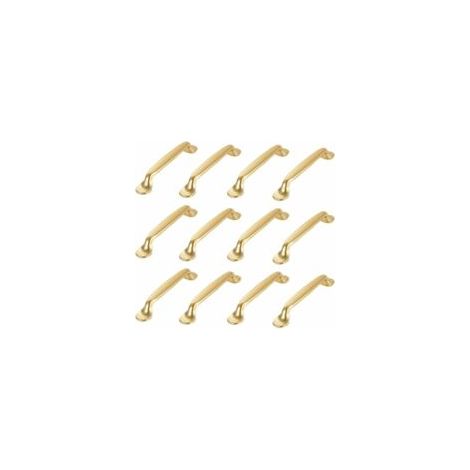 Lot de 12 poignées dorées pour meubles de cuisine et de tiroirs, avec vis. (1/5)