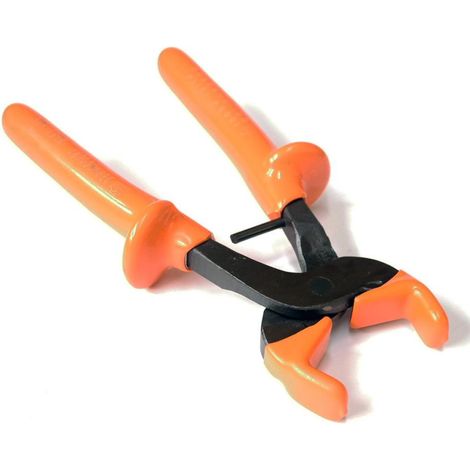 Pince arrache fusible hybride isolée 1000V orange longueur 205mm pour cartouche 34 à 50mm DERANCOURT
