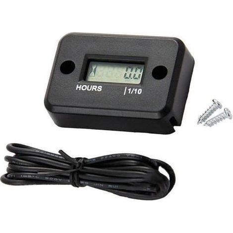 Compteur horaire numérique étanche avec écran LCD pour quad, moto, motoneige, motocross, pit bike et tondeuse à gazon (1/3)