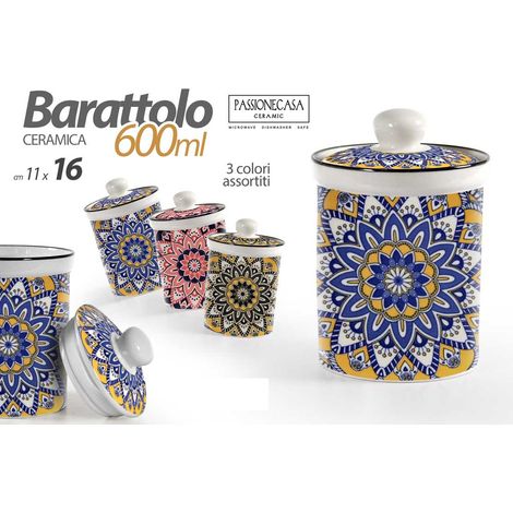 1 Pezzo Barattolo Contenitore da Cucina in Ceramica 600 ml 11 x 16 cm 3 Colori (1/3)