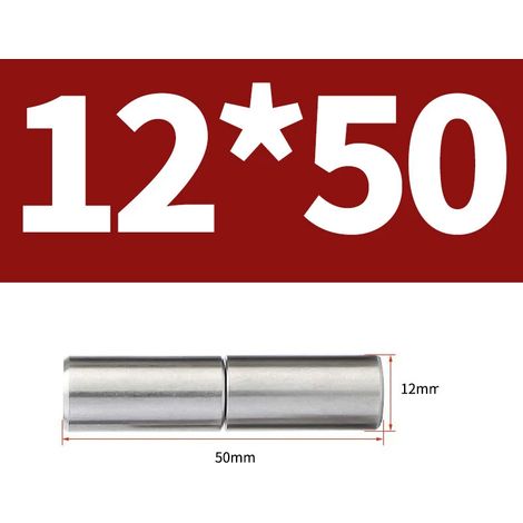 (12 x 50 mm - Lot de 2) Charnière de porte ronde à souder en acier inoxydable 304 A2, robuste, pour porte de placard ou industrielle. (1/5)
