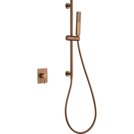 Set incasso 1 via monocomando Firenze con doccetta finitura oro rosa spazzolato [ IMEX® ] (1/3)