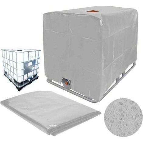 Protective cover for IBC tank - 210D Oxford fabric, waterproof, for 1000 L IBC container, dimensions 120 x 100 x 116 cm, gray (1/5)