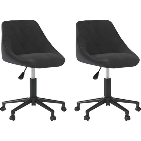 Maison Exclusive - Esszimmerstühle 2 Stk. Drehbar Schwarz Samt (1/5)